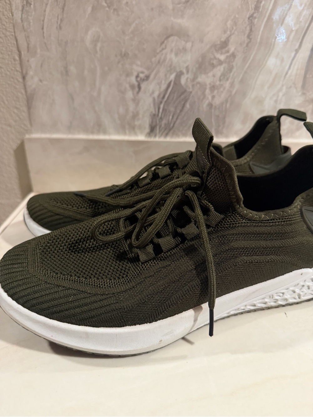 Ecko Unlimited Olive Green Knit Lace-Up Women's Sneakers